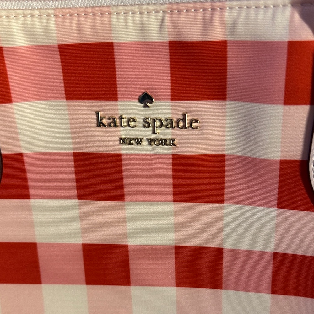 Kate Spade Red and White Checkered Tote - Picture 2 of 5